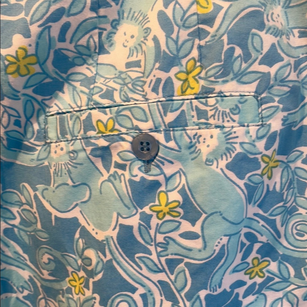 Lilly Pulitzer Blue and White Knee-Length Pencil Skirt - Picture 3 of 4